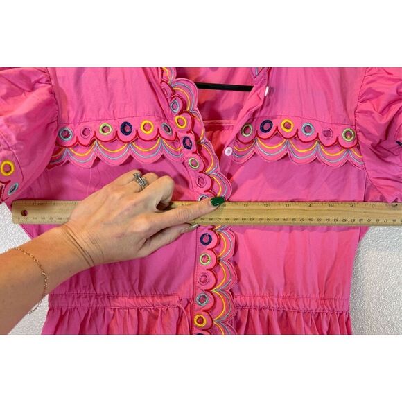 CeliaB Alvis Scalloped Trim Eyelet Detail Midi Dress Women’s Small - Picture 11 of 13